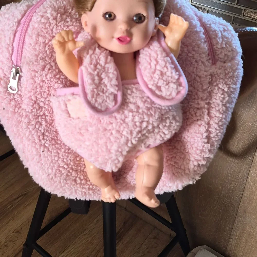 Charming Pink Doll with Cozy Backpack